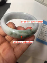 Load image into Gallery viewer, 53.5mm certified type A 100% Natural light green purple white Jadeite Jade bangle J150-6018