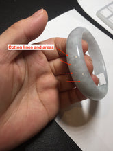 Load image into Gallery viewer, 50mm Type A 100% Natural light green/purple oval Jadeite Jade bangle BM70