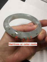 Load image into Gallery viewer, 54.5mm 100% natural type A icy watery light green/brown/black ice river with seaweed jadeite jade bangle Y154-5248