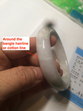Load image into Gallery viewer, 57mm Certificated Type A 100% Natural white/sunny green/purple jadeite jade bangle C90-9145