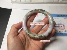 Load image into Gallery viewer, 58.8mm Certified Type A 100% Natural light green/sunny green/brown/black/purple(Rocky Mountain Dusk) chubby round cut Jadeite bangle PD90-1101