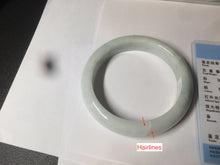 Load image into Gallery viewer, 58.4mm certified Type A 100% Natural light green white Jadeite Jade bangle AF90-2939