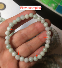 Load image into Gallery viewer, 6-6.4mm 100% natural type A green/white jadeite jade beads bracelet group BF94