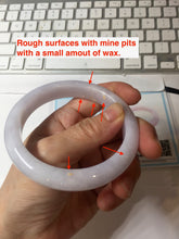 Load image into Gallery viewer, 59.5mm certified 100% Natural type A light purple white Jadeite Jade bangle PC249-0347