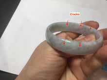 Load image into Gallery viewer, 51.2mm Certified Type A 100% Natural light green purple jadeite jade bangle AA100-9100