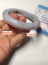 Load image into Gallery viewer, 58mm certified 100% natural type A light green/purple/yellow(FU LU SHOU) jadeite jade bangle BN84-8722