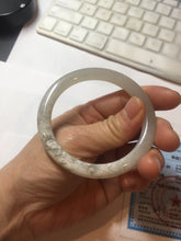 Load image into Gallery viewer, AllaboutjadeCanada.com only 52.2mm certified 100% Natural icy watery light beige pale pink(藕粉) gray white nephrite bangle HN121-0066