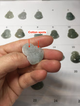 Load image into Gallery viewer, 100% Natural type A icy watery oily dark green(油青) happy Buddha jadeite pendant BS126