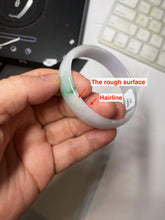 Load image into Gallery viewer, 50.5mm certified 100% natural Type A sunny green white/purple(春带彩) thin jadeite jade bangle BS165-1617