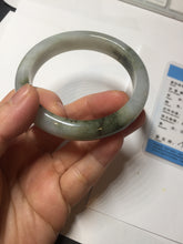 Load image into Gallery viewer, 57.7mm certified Type A 100% Natural dark green brown white with floating seaweed Jadeite Jade bangle BS24-7692