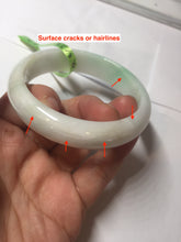 Load image into Gallery viewer, 56mm Certified Type A 100% Natural sunny green/white(白底青) Jadeite Jade bangle G71-1309