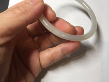 Load image into Gallery viewer, 59.2mm Certified 100% Natural white gray slim nephrite jade bangle HN137-9100