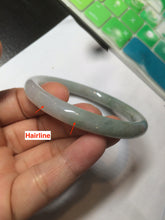 Load image into Gallery viewer, 53.6mm Certified 100% natural Type A light green/gray round cut jadeite jade bangle AX72-6947