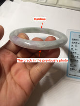 Load image into Gallery viewer, 57.5mm Certified Type A 100% Natural Light Green, Purple & White Jadeite Jade Bangle AZ172-1010