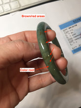 Load image into Gallery viewer, 60.2mm certified type A 100% Natural sunny green brown oily dark green gray black Jadeite jade bangle PH191-6937