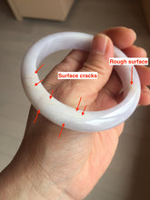 Load image into Gallery viewer, 56mm certified 100% Natural type A light purple white Jadeite Jade bangle PH192-8254
