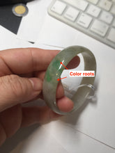 Load image into Gallery viewer, 52.7mm Type A 100% Natural icy sunny green/gray/black/brown Jadeite Jade bangle AT49