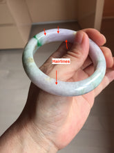 Load image into Gallery viewer, 55.6mm Certified 100% natural Type A sunny Green Yellow Light Purple(Fu Lu Shou) jadeite jade bangle PH249-0511