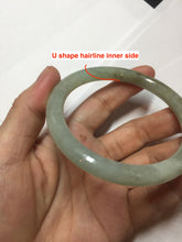 Load image into Gallery viewer, 58.6mm Certified Type A 100% Natural light green/brown round cut Jadeite Jade bangle AR108-4511