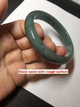 Load image into Gallery viewer, 57.8mm Certified Type A 100% Natural deep sea green/blue/gray/black Guatemala Jadeite bangle GL33-2-5738