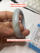 Load image into Gallery viewer, 45mm Certified Type A 100% Natural sunny green purple orange white(FU LU SHOU) flat Oval Jadeite Jade Bangle PJ71-2209