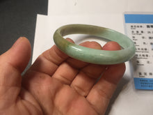 Load image into Gallery viewer, 53mm Certified Type A 100% Natural apple green brown oval Jadeite bangle BH97-2190