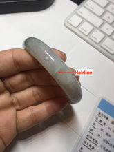 Load image into Gallery viewer, 54.5mm Certified 100% natural Type A light purple with green floating flowers jadeite jade bangle BN14-7084