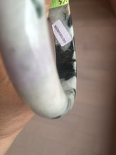 Load image into Gallery viewer, 57.8mm certified 100% natural light green/purple jadeite jade bangle F110-6206