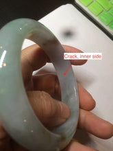 Load image into Gallery viewer, Reserved! Please don't order. 56.8mm certified type A 100% Natural icy watery green/white/brown/purple jadeite jade bangle Z127-4408