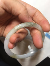 Load image into Gallery viewer, 53.5mm Certified type A 100% Natural light green purple brown black slim round cut Jadeite bangle PB184-9125