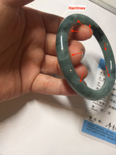 Load image into Gallery viewer, 55mm Certified Type A 100% Natural dark green/gray round cut Jadeite bangle PA227-2426