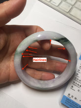 Load image into Gallery viewer, 57.7mm certified 100% natural Type A light green yellow purple(FU LOU SHOU) chubby jadeite jade bangle PA191-4761