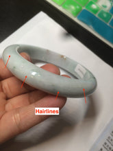 Load image into Gallery viewer, 60.5mm Certified Type A 100% Natural light green/white/brown Jadeite Jade bangle AH81-0428