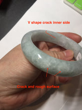 Load image into Gallery viewer, 54.9mm certified 100% natural Type A light green chubby jadeite jade bangle BK76-3784