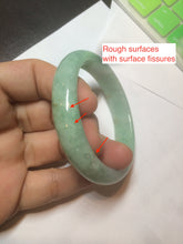 Load image into Gallery viewer, 50.5mm Certified Type A 100% Natural sunny apple green/red Jadeite Jade oval bangle AJ67-0170