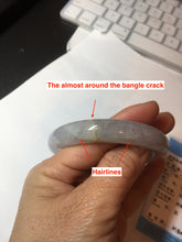 Load image into Gallery viewer, Shopify Only. 57mm Certified Type A 100% Natural icy watery green purple Jadeite Jade bangle BM85-8637