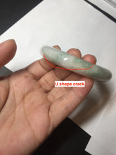 Load image into Gallery viewer, 54.5mm Certified 100% natural Type A sunny green/white jadeite jade bangle BM31-0361
