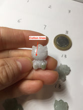 Load image into Gallery viewer, Type A 100% Natural oily dark green/light green/purple/white jadeite jade cat kitty pendant PD200