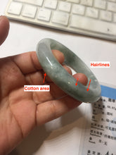 Load image into Gallery viewer, 57.5mm certified type A 100% Natural icy watery light green/purple/white chubby Jadeite jade bangle PF77-1315