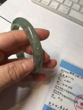 Load image into Gallery viewer, Shopify only. 54mm certified 100% natural Type A icy watery oliy dark green(油青) brown jadeite jade bangle BS103-4060