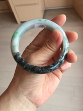 Load image into Gallery viewer, 53.5mm certified 100% natural Type A sunny green dark green purple jadeite jade bangle AA34-4258