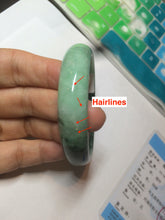 Load image into Gallery viewer, 56.6mm Certified Type A 100% Natural dark green/sunny green Jadeite Jade bangle K104-2840
