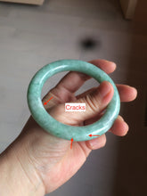 Load image into Gallery viewer, 55mm Certified type A 100% Natural green/white round cut Jadeite bangle BF79-4490