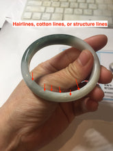 Load image into Gallery viewer, 51mm certified 100% natural Type A sunny green oily dark green gray black(老油青) half mountain half water (半山半水) oval jadeite jade bangle BS175-0060