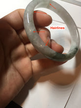 Load image into Gallery viewer, 58.7mm Certified Type A 100% Natural light green/white Jadeite Jade bangle BN15-7081