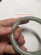 Load image into Gallery viewer, 55.8mm Certified type A 100% Natural light green gray round cut Jadeite bangle PD38-9582