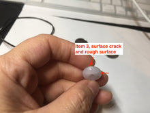 Load image into Gallery viewer, Type A 100% Natural light purple white Jadeite Jade Safety Guardian Button donuts Pendant group BP55