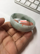 Load image into Gallery viewer, 51mm Certified type A 100% Natural green white half mountain half water (半山半水) thin Jadeite Jade bangle PB272-1040