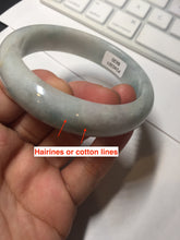 Load image into Gallery viewer, 57.9mm certified type A 100% Natural light green/white jadeite jade bangle BN62-8630