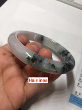Load image into Gallery viewer, 60.2mm certified Type A 100% Natural icy watery light green sunny green purple Jadeite Jade bangle BQ66-5664